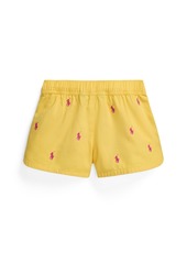 Ralph Lauren: Polo Polo Ralph Lauren Toddler and Little Girls Polo Pony Cotton Twill Shorts - Signal Yellow