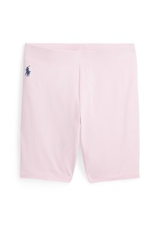 Ralph Lauren: Polo Polo Ralph Lauren Toddler and Little Girls Stretch Jersey Bike Shorts - Hint of Pink with Rustic Navy