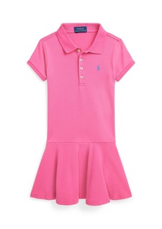 Ralph Lauren: Polo Polo Ralph Lauren Toddler and Little Girls Stretch Mesh Polo Dress - Belmont Pink with New England Blue