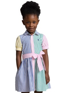 Ralph Lauren: Polo Polo Ralph Lauren Toddler and Little Girls Striped Cotton Fun Shirtdress - Multi