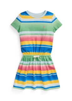 Ralph Lauren: Polo Polo Ralph Lauren Toddler and Little Girls Striped Cotton Jersey T-shirt Dress - Maris Stripe with Light Pink