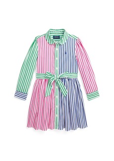 Ralph Lauren: Polo Polo Ralph Lauren Toddler and Little Girls Striped Cotton Poplin Fun Shirtdress - Multi
