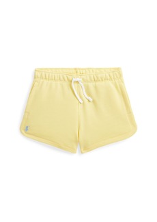 Ralph Lauren: Polo Polo Ralph Lauren Toddler and Little Girls Terry Drawstring Shorts - Wicket Yellow with Bluebell