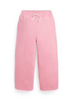 Ralph Lauren: Polo Polo Ralph Lauren Toddler and Little Girls Terry Wide-Leg Sweatpants - Florida Pink with Oasis Yellow