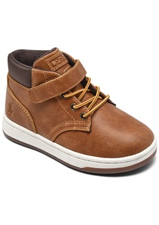 Ralph Lauren: Polo Polo Ralph Lauren Toddler Boys Adjustable Strap Closure Court Sneaker Boots from Finish Line - Brown