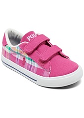 Ralph Lauren: Polo Polo Ralph Lauren Toddler Girls' Easten Ii Ez Plaid Casual Sneakers from Finish Line