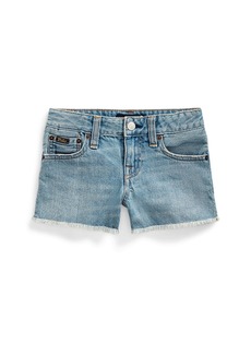 Ralph Lauren: Polo Polo Ralph Lauren Toddler Girls Frayed Cotton Denim Shorts - Cardell Wash