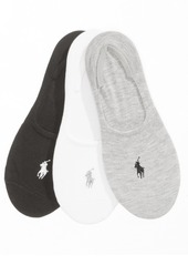 Ralph Lauren: Polo Polo Ralph Lauren Women's 3 Pack Flat Knit Sneaker Liner Socks - White Assorted