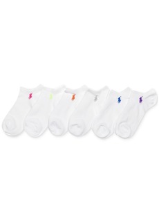 Ralph Lauren: Polo Polo Ralph Lauren Women's 6-Pk. Flat Knit Low-Cut Socks - White With Bright Colors