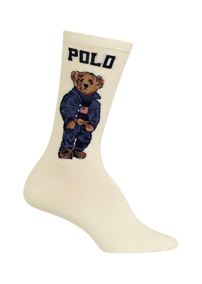Ralph Lauren: Polo Polo Ralph Lauren Women's Americana Polo Bear Crew Socks - Ivory