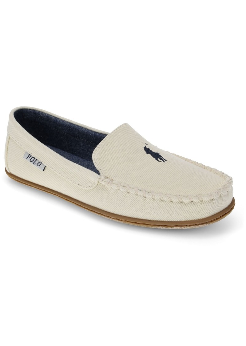 Ralph Lauren: Polo Polo Ralph Lauren Women's Collins Washed Twill Fabric Moccasin Slippers - Cream