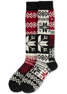 Ralph Lauren: Polo Polo Ralph Lauren Women's Holiday Nordic Snowflake Knee Socks - Black