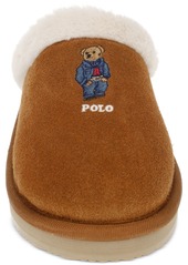 Ralph Lauren: Polo Polo Ralph Lauren Women's Suede Denim Bear Scuff Slippers - Suede Tan
