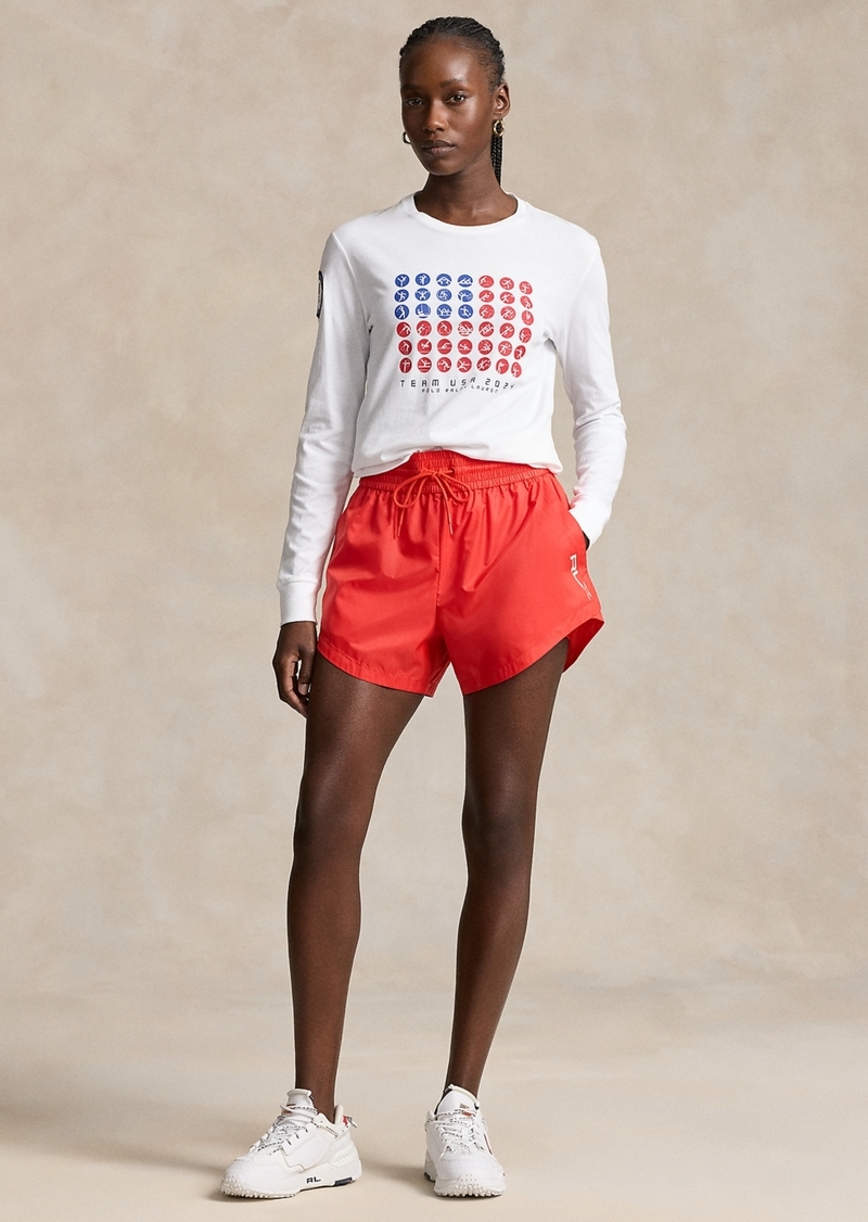 Ralph Lauren: Polo Polo Ralph Lauren Women's Team Usa Graphic Jersey Long-Sleeve Tee - White