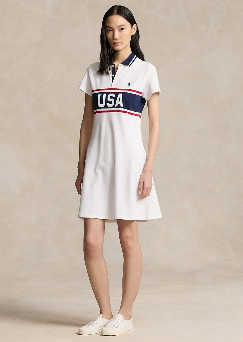 Ralph Lauren: Polo Polo Ralph Lauren Women's Team Usa Graphic Polo Dress - White