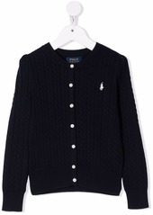 Ralph Lauren logo-embroidered cable-knit cardigan
