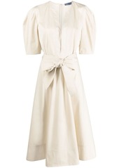 Ralph Lauren: Polo puff-sleeve cotton midi dress