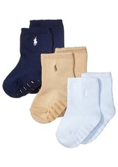 Ralph Lauren: Polo Ralph Lauren Baby Boys Crew Socks 3-Pack