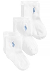 Ralph Lauren: Polo Ralph Lauren Baby Boys Embroidered Logo Crew Socks, Pack of 3 - White