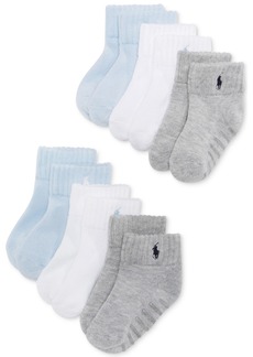 Ralph Lauren: Polo Ralph Lauren Baby Boys or Baby Girls Low Cut Socks, 6 Pack - Blue/White/Grey