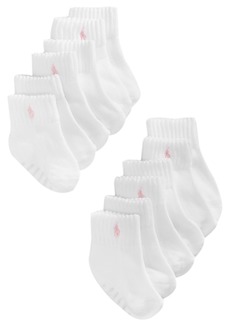 Ralph Lauren: Polo Ralph Lauren Baby Girls Sport Socks, Pack of 6 - Pink Logo