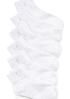 Polo Ralph Lauren Low-Cut Socks 6 Pack, Little Girls & Big Girls - White