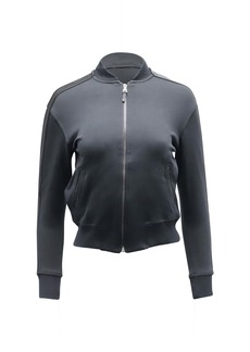 Polo Ralph Lauren Zip Through Bomber Jacket With Satin Detail in Black Cotton