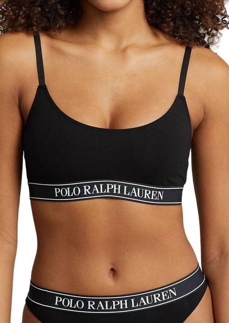 Ralph Lauren: Polo Repeat-Logo Cropped Scoopneck Tank In Onyx