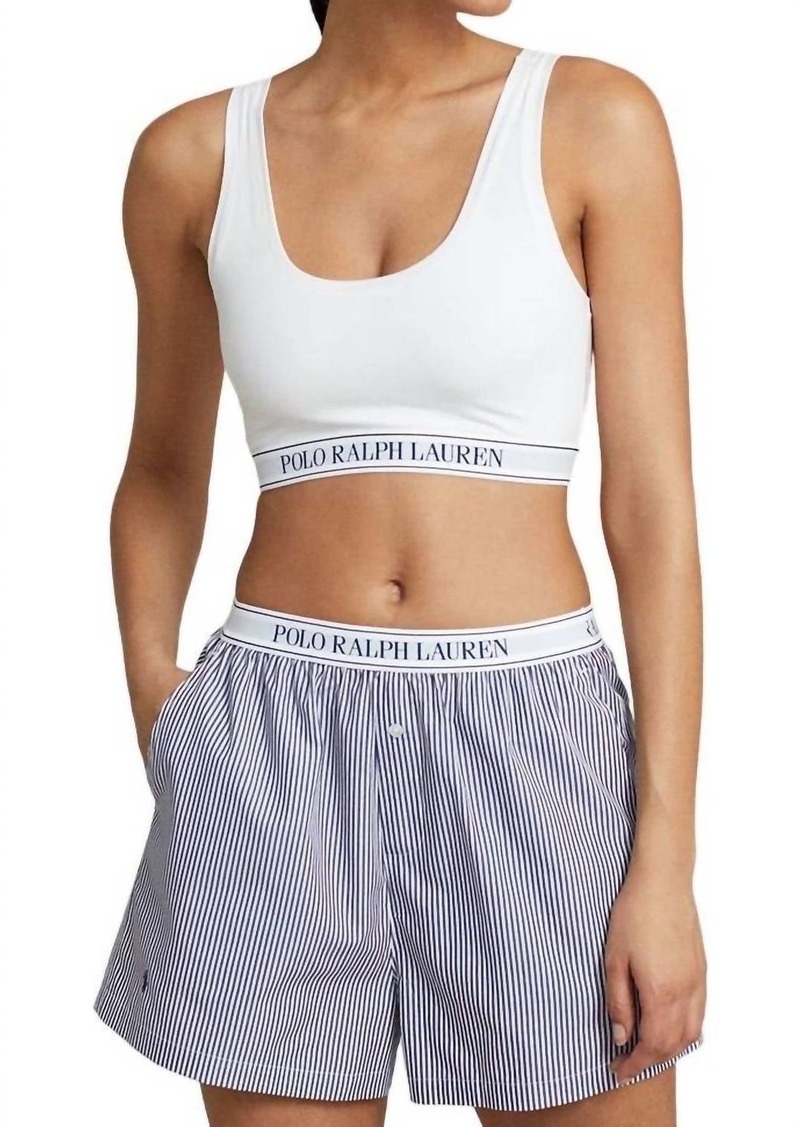 Ralph Lauren: Polo Repeat-Logo Scoop Cropped Tank In White Cloud