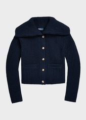 Ralph Lauren: Polo Rib-Knit Cotton Collared Cardigan
