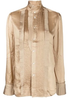 Ralph Lauren: Polo ruffle-trim metallic blouse
