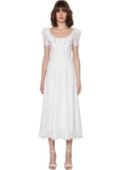 Ralph Lauren: Polo Ruffled Eyelet Lace Cotton Midi Dress