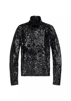 Ralph Lauren: Polo Sequined Jersey Turtleneck Sweater