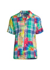 Ralph Lauren Polo Short-Sleeve Madras Tie-Dye Sport Shirt