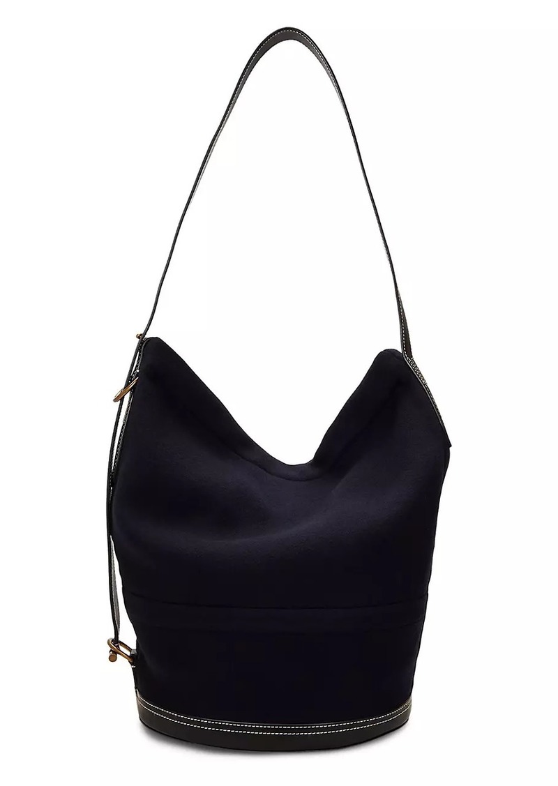 Ralph Lauren: Polo Slouched Wool-Blend & Leather Bucket Bag