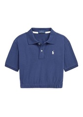 Ralph Lauren: Polo Stretch Mesh Boxy Polo Shirt (Toddler/Little Kids)