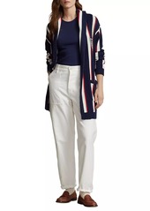 Ralph Lauren: Polo Stripe Linen-Blend Patch Cardigan