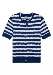 Ralph Lauren: Polo Striped Cable-Knit Cardigan