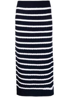 Ralph Lauren: Polo striped cable-knit midi skirt