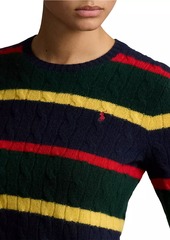 Ralph Lauren: Polo Striped Cable-Knit Wool-Cashmere Sweater