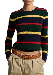 Ralph Lauren: Polo Striped Cable-Knit Wool-Cashmere Sweater