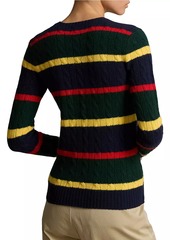 Ralph Lauren: Polo Striped Cable-Knit Wool-Cashmere Sweater