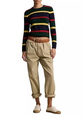 Ralph Lauren: Polo Striped Cable-Knit Wool-Cashmere Sweater