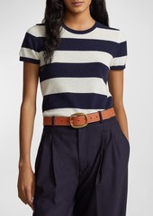Ralph Lauren: Polo Striped Cashmere Short-Sleeve Sweater
