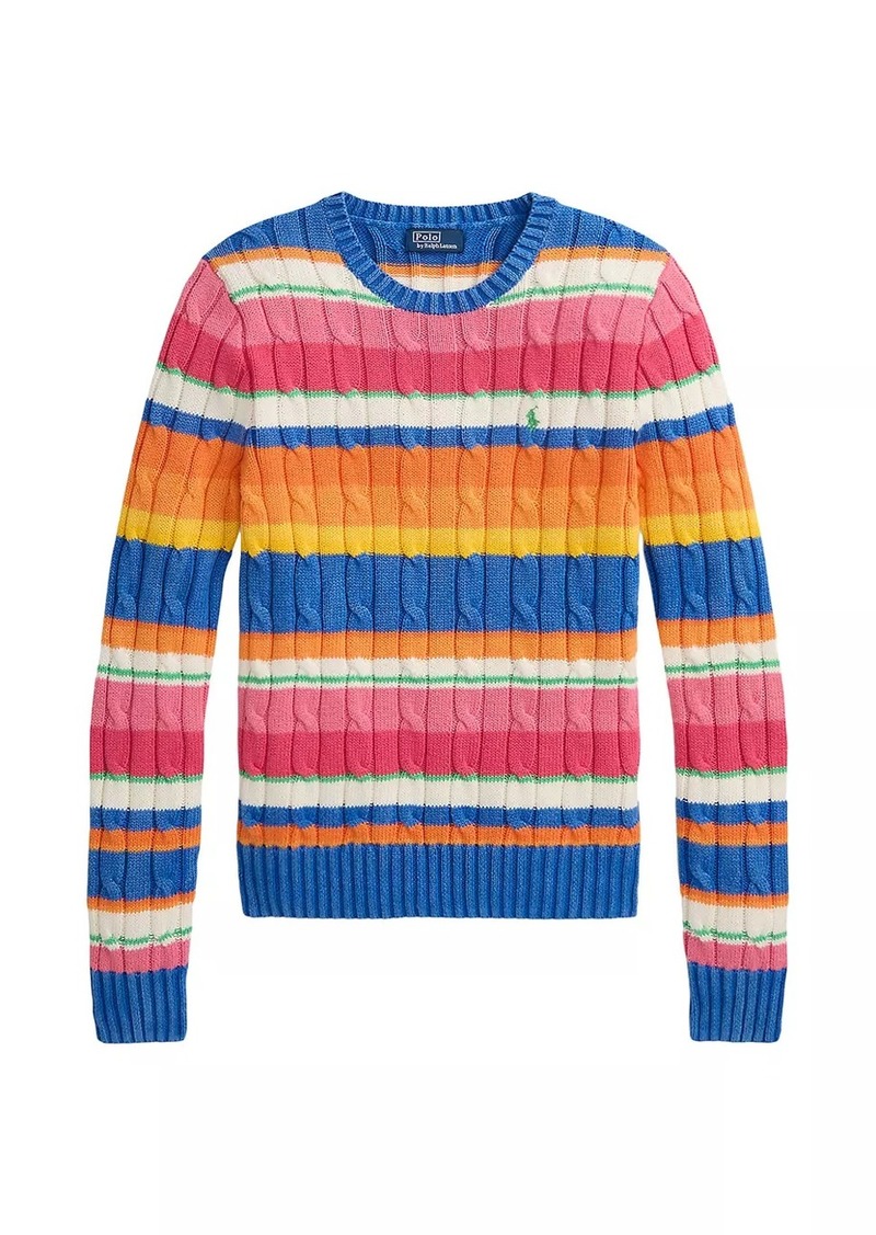 Ralph Lauren: Polo Striped Cotton Cable-Knit Sweater