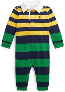 Ralph Lauren: Polo Striped Cotton Jersey Rugby Coveralls (Infant)