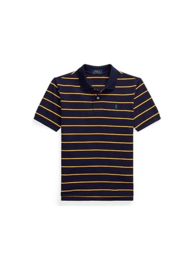 Ralph Lauren: Polo Striped Cotton Mesh Polo Shirt (Big Kids)