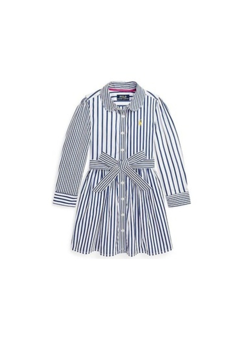 Ralph Lauren: Polo Striped Cotton Poplin Fun Shirtdress (Toddler/Little Kid)