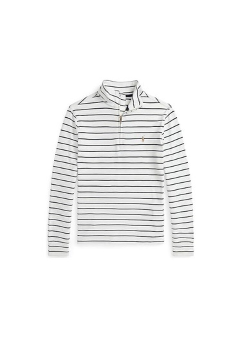 Ralph Lauren: Polo Striped Cotton Quarter-Zip Pullover (Big Kid)