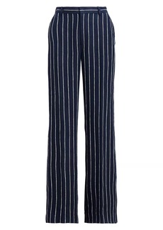 Ralph Lauren: Polo Striped Jacquard Linen Wide-Leg Pants